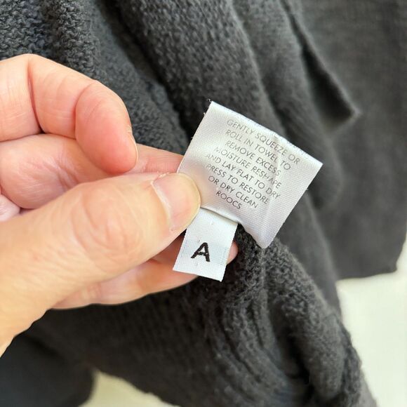 Eileen Fisher Organic Cotton Cardigan Sweater Womens Small Gray Open Front Knit - Picture 5 of 7